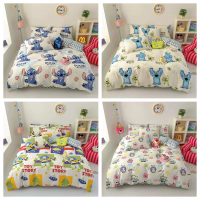 ชุดเครื่องนอน, Stitch Alien Toy Story 3IN1, ผ้าปูที่นอน, ปลอกหมอน, ชุดเครื่องนอน, ใช้ในบ้านและในห้อง