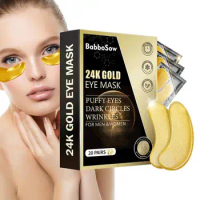 24K Gold Crystal Collagen Gel Eye Patches 40pcs Anti Aging Anti Wrinkle Dark Circles Eye Bags Remover Eye Mask Skin Care