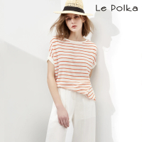 【Le Polka】率性方形落肩針織衫-女