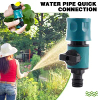 3.5cm Garden Hose Connector Equal Diameter Connectors With Shut-off Vale Water Pipe Quick Connection For Watering Irrigation