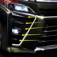 OUBOLUN For Toyota Voxy Noah R80 2014 2015 2016 2017 2018 Front Foglight Fog Lamp Cover Trim Exterior Accessories ABS Chrome