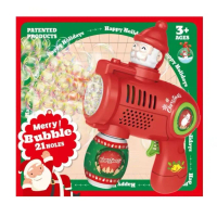 Christmas Automatic Bubble Gun Santa Claus Kids Bubble Machine with Lighting Effect Mainan Anak Tema
