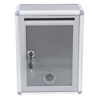 Suggestion Box Lockable Mailbox Storage Holder Aluminum Alloy Office Supplies Staff Letter Container Metal Letterbox