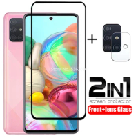 2 in 1 Protective Glass and Camera Lens on the For Samsung Galaxy A51 A71 Screen Protector A 71 51 GalaxyA71 Case Tempered Glass