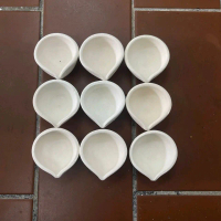 Karthigai \Agal vilaku\" white clay/ small and medium per package (9pcs) SUMIKUMARAN ENTERPRISE"