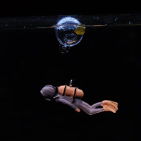 Cute Resin Diver Aquarium Decoration Artificial Mini Floating Frogman Underwater World Aquarium Set Accessories
