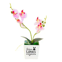 1 Set Fashion Fake Potted Plant Decorative Nice-looking Artificial Bonsai Decorative Butterfly Orchid Potted Bonsai Ornament