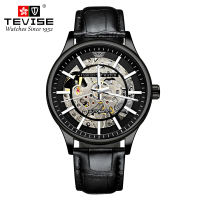 นาฬิกากลไกแบบโปร่ง TEVISE รุ่น T893 มีสายหนังและสายสแตนเลสสตีลให้เลือก นาฬิกาข้อมือแฟชั่นสำหรับผู้ชา