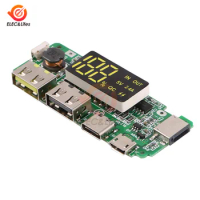 LED Dual USB 5V 2.4A Micro/Type-C USB Mobile Power Bank 18650 Fast Charging Module Lithium Battery Charger Board DIY