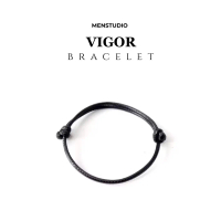 MENSTUDIO - Gelang Tali Polos Pria Simple Minimalis Hitam - Vigor