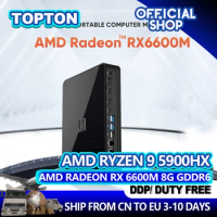 New Mini PC AMD Ryzen 9 5900HX Radeon RX 6600M 4K@60Hz Type-C 1*DP1.4 2*HDMI2.0 AX WiFi6 With Bluethooth5.2 Mini Game Computers