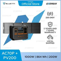 BLUETTI AC70P Portable Power Station | 1000W 864Wh AC70P+PV200