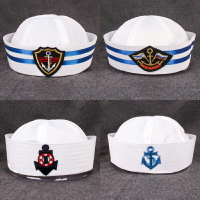 海軍帽子大力水手帽子兒童男小孩子演出船長帽女制服帽白色水手帽
