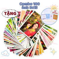 Combo in 100 ảnh 9x13cm theo yêu cầu, bìa cứng chứa được 100 ảnh, in ảnh polaroid ép lụa chất lượng 