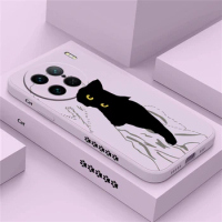 Fashion Cat Soft Liquid Silicone Phone Case For Vivo X90 Pro X 90 X80 X70 X60 X50 X30 Pro Shockproof Bumper Back Cases Cover