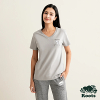 【Roots】Roots 女裝- ESSENTIAL V領短袖T恤(灰色)