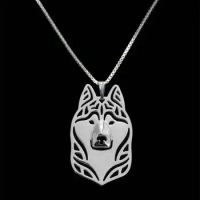 Hot Selling Jewelry Metal Siberian Husky Necklaces Lovers' Pet Dog Necklaces Drop Shipping