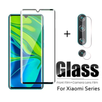 2 in 1 Full Curved Glass for Xiaomi Mi Note 10 Pro Camera Lens Screen Protector Xaomi Xiomi Mi Note10 Note10Pro Tempered Glass