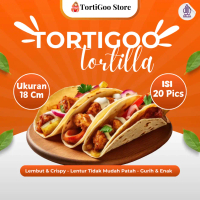 Tortigoo Tortilla Premium 18cm isi 20lembar Tortila Kulit Kebab Bungkus Bahan Halal Daging Original