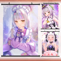 Game Hololive YouTube Murasaki Shion HD Wall Scroll Roll Painting Poster Hang Poster Decor Collectible Decoration Art Gifts