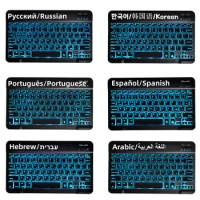 7 Colors RGB Bluetooth Keyboard Rechargeable Backlit Wireless Keyboard For iPad mini Air Pro for Android Widows Phone Tablet