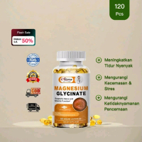 Alliwise 120PC Magnesium Glycinate vegan 400mg Suplemen Mineral untuk Wanita dan Pria Meningkatkan k