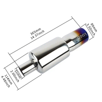 Car Modification Tail Pipe Universal Exhaust Pipe Imported 51mm Outlet 89mm Aluminum Alloy Muffler B