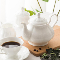 咖啡壺 歐式純白陶瓷咖啡壺套裝宮廷高檔茶壺家用大容量英式下午茶奶茶壺