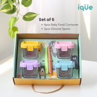 6 in 1 & 4 in 1 Set Tempat Mpasi Kaca Hampers Baby Gift Set Wadah Mpasi Kaca Kado Lahiran Bayi + Sen