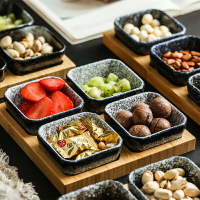 日式餐具陶瓷創意商用飯店火鍋烤肉分格水果幹果盤零食碟茶點托盤