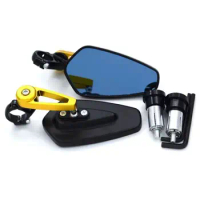 Motorcycle 7/8" 22mm CNC Rearview Mirrors Scooter Bar End Handlebar Mirror Accessories for Yamaha Y15Zr Yfz450 Yz125 Yz250 Xv250