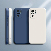 Coque Square Phone Case for Xiaomi Redmi Note 10 Pro Max 10S 10T Original Funda Note10 S T 4G 5G Liquid Silicone Soft Back Cover