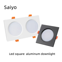 Square downlight Recessed LED Ceiling lamp Downlight 7W/9W/12W/2X7W/2X9W/2X12W WhitetBlack Kitchen indoor lighting Led lamp ligh