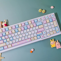 KCA Profile Cute Cat Macarons Keycaps Front Print PBT Material DYE-SUB Key Caps Full-Key for MX Swit