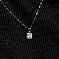 HD Silver Bogor - Kalung Toscano Liontin full Permata - Silver 925 Lapis Emas Putih - Kalung Hits K