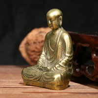 純銅做舊仿古銅器地藏菩薩實心黃銅擺件辦公室家居收藏工藝品