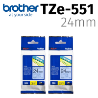 【2入組】brother 原廠護貝標籤帶 TZe-551 (藍底黑字 24mm)