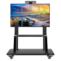50-80 inch suitable TV stand, movable floor mounted wheeled cart, screen, rotatable stand, load-bearing capacity 280KG