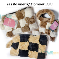 tas make up tas korea bulu tas kosmetik Wanita