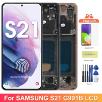 6.2" Galaxy S21 Display Screen with Frame, for Samsung Galaxy S21 5G G991B G991B/DS Lcd Display Digital Touch Screen Replacement