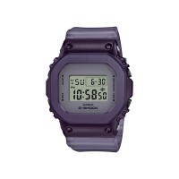 CASIO卡西歐 G-SHOCK 經典方型金屬錶殼 半透明錶帶 電子錶-紫_GM-S5600MF-6_38.4mm