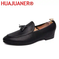 Winter Autumn Elegantes Casual Leather Loafers Gentleman Shoes for Mens Monk Strap Moccasins Fashion Male Flats Shoes