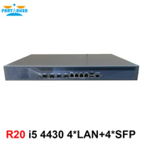 Firewall 1U case server router with 4 SFP intel i350 4*82574L Gigabit lan Intel Core i5 4430 3.0Ghz ROS Wayos etc 2G RAM 32G SSD