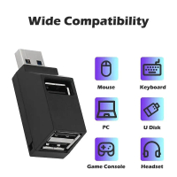 Mini USB Hub 2.0 Splitter 3 Port Adapter OTG PC Laptop for Windows Mac Linux