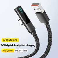 USB C 66W C to C 100W Elbow USB To Lightning 12W Type-C To Lightning 27W 6A Digital Display Data Cable for iPhone Xiaomi Samsung