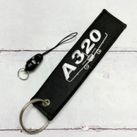 1 Set Black Embroidery Airbus A320 Phone Strap Wrist Strap Lanyard for Keys Gym Phone Case Straps Badge Holder for Aviator