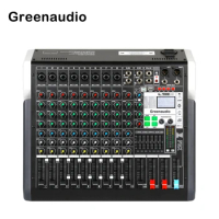 GAX-TXS12 professional 12-channel DJ audio mixer with 24 kinds of DSP 7-band equalizer BT USB MP3 audio stage performance mixer