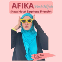AFIKA Hijab Instan Pet Malay Antem dengan Lubang Kacamata & Earphone Nyaman untuk Daily dan Sport -