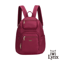 【Lynx】美國山貓輕量尼龍布包多隔層機能後背包 手提/雙肩 紅色