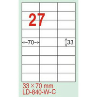 【龍德】LD-840(直角) 雷射、影印專用標籤-紅銅板 33x70mm 20大張/包